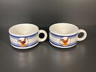 Set of 2 Houston Harvest Rooster Soup Bowl Mug Cups - Dishwasher/Microwave Safe