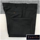 Zanella Mens Dress Pants Flat Front Wool Casual Suit Trousers Size 38R Dark Gray