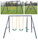 400lbs 2 Seat Swing Set for Backyard with Glider Heavy Duty A-Frame Metal Stand
