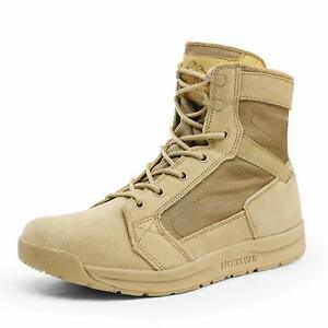 Men's Military Tactical Boots Breathable Lightweight Jungle Leather Work Shoes