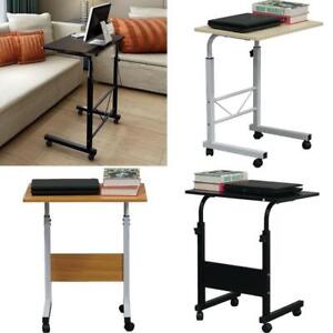 Rolling Laptop Table Overbed Desk Tabletop Food Tray Hospital PC Over Bed Stand
