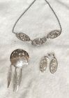 Montana Silversmith sterling silver womens jewelry necklace, earrings and pin