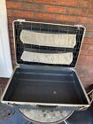 Vintage Hard Shell Suitcase Gray Luggage Two Locks Keys Forecast Travel Case