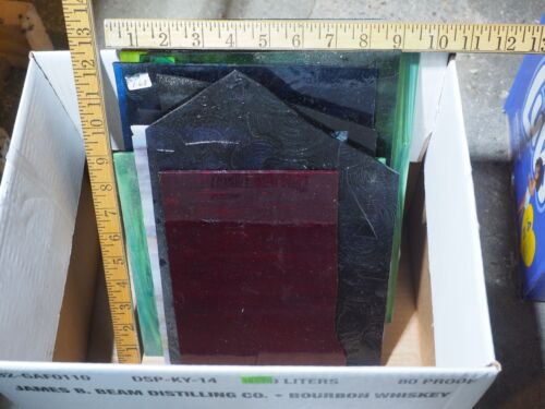 New ListingStained glass sheets art supplies, many large pieces totaling 12 LBS