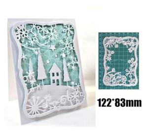 Metal Cutting Dies Snowflake Frame Stencils DIY Scrapbooking Paper Card Template