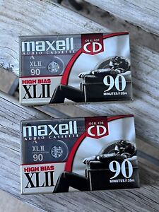 Bundle Of Two Maxell High Bias XLII 90 min Blank Cassette Tape NEW Sealed
