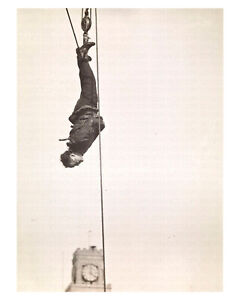 HOUDINI HANGING BY HIS FEET IN TIMES SQUARE  / Archival Magician Photo Reprint