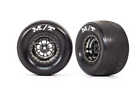 Traxxas Drag Slash Rear Mounted Tires & Black Chrome Wheels 9475X