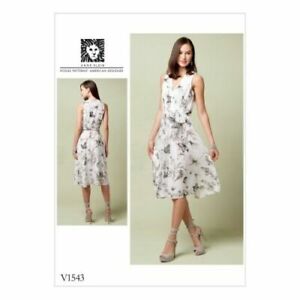 Vogue Dress Pattern Sewing Anne Klein Designer #V1543 New UNCUT Sz.6-14