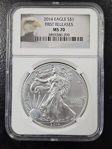 FLAWLESS 2014 American Silver Eagle NGC MS70 First Releases Eagle Label!