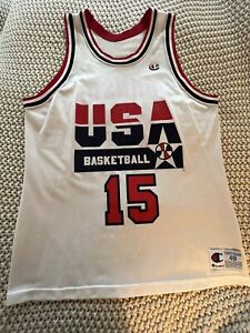 Vintage 90s Champion Magic Johnson #15 Dream Team USA Basketball Jersey Size 48