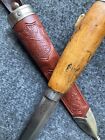Vintage Erik Frost Mora Knife Made in Sweden Wood Handle With Sheath ,metal Nicc