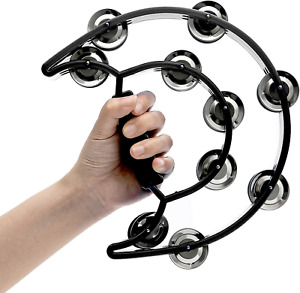 New ListingHand Held Double Row Metal Jingles Percussion Tambourines Musical Instrument