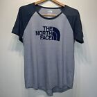 The North Face T-Shirt Women Size Medium Blue Crew Neck 3/4 Sleeve Baseball Tee