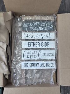 Rustic Wedding Sign Pick A Seat Either Side