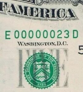 😎 LOW #23 😎 Fr. 1984-E 1995 $5 Federal Reserve Note Richmond PMG 66 EPQ