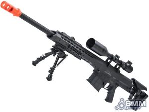 Barrett Licensed M98B MRAD w/ Folding Stock Airsoft AEG Sniper Rifle Bundle