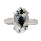 Natural Merlinite Dendritic Opal - Turkey 925 Silver Ring Jewelry s.6 CR41399