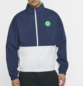 NEW Nike Jordan Legacy Men Jacket Blue White Green Windbreaker CW0837-414 Size S