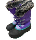 Kamik Pull On Winter Boots Size 7 Womens Purple Snow Waterproof Girls Faux Fur