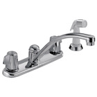 Delta Classic 2-Handle Kitchen Faucet with Spray Chrome-Certified Refurbished