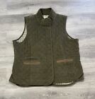 ORVIS Men’s QUILTED Hunting HIKING TREKKING Corduroy Trim PLAID Lined VEST XL