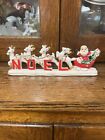 Vintage Japan Relco porcelain Christmas Santa Sleigh Reindeer NOEL Candle Holder