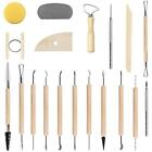 19 Pcs Pottery Tool Kit Clay Sculpting Set Wood Carving Tools for Arts Crafts