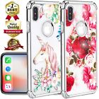 Shockproof Clear Floral Women Girl Case Fits iPhone XS Max XR X / 6 6s 7 8 Plus