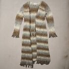 Vintage Twiggy Mohair Cardigan Sweater Fringe Bottom Brown Size Small