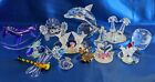 Vintage Crystal Figurines Animals Swarovski Miniature Glass Owl Cat