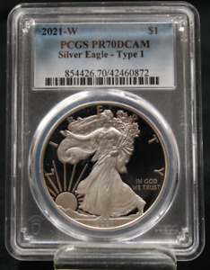 2021 W American Silver Eagle Proof Type 1 - PCGS PR70 DCAM First Strike