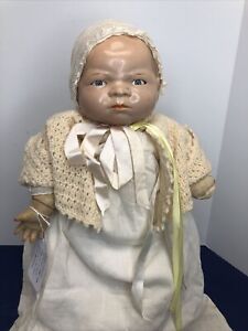17” Antique German Compo Head Cloth Body Bye Lo Baby Doll By Grace Storey #o