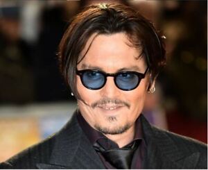Mens Sunglasses Johnny Depp Robert Downey Tinted Blue Lens Retro Classic Fashion