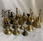 (17) Vintage Brass Hand Bells - Large Collection Lot
