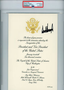 PSA/DNA President Donald Trump Autographed Official 2017 Inauguration Invitation