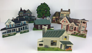 Mixed Lot of 7 Shelf Sitters Sheila's Famous Houses Amish Barn Schoolhouse