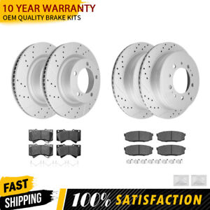 For 2008- 2021 Toyota Sequoia Land Cruiser Lx570 Front Rear Rotors +Ceramic Pads