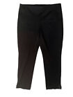 Chicos Pull On Black Ponte Knit Pant Women Sz 2.5 14 Ankle Slimming Juliet $80