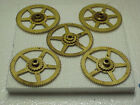 5 Used 5 Spoke Brass Clock Gears & Ratchet Wheels Steampunk Altered Art parts #6