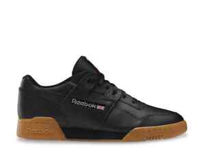 Mens Reebok Classic Workout Plus Shoes Sneakers Black Grey Gum CN2127