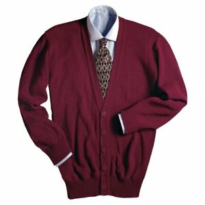 Edwards Mens Style 351 Burgundy Acrylic Cardigan Sweater Size 3XL