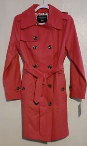 London Fog Coral Womans Trench Coat Size Xtra Small