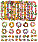 40 Packs Hawaiian Flower Leis,Tropical Luau Party Supplies of Hula Garland Neckl
