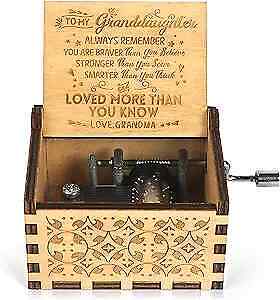 New ListingHand Crank Music Box Engraved Vintage Musical Box-U R Grandma to Granddaughter