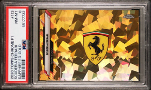 2020 Topps Chrome Formula 1 F1 Sapphire Gold Scuderia Ferrari Logo /50 PSA 8