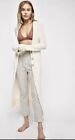 Free People Sweater Long Maxi Duster Cardigan Clearwater Ivory Textured Size M