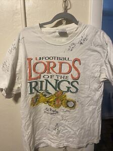 VTG  University Of Miami 2001 FB Champs Singed Shirt Lords Of The Rings UM Beefy