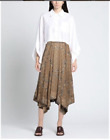 Bazar Deluxe skirt brown bandana print cotton silk gorgeous sz 40 Italy