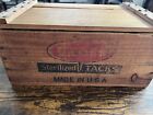 Vintage Cross Wood Crate Box Sterilized Upholsterers Tacks Advertising